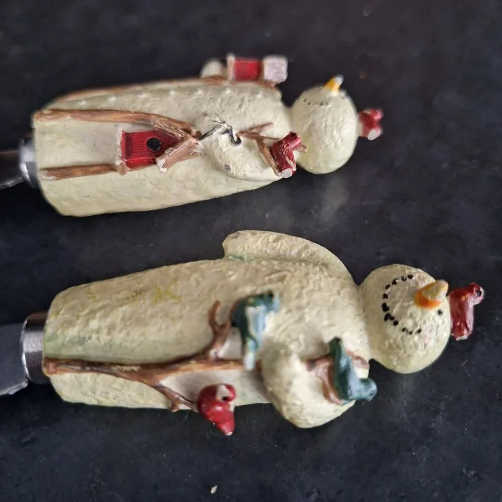 Snowman Knife Tiny Small Charcuterie‎ Board Holidays Serving Butter Cheeseball